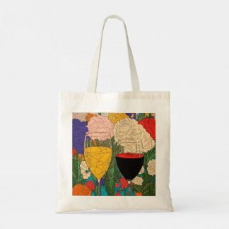 Tote Bag Lunettes de vin Floral Celebral - Cheers to Colors