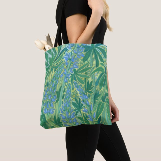 Tote Bag Lupine Flowers, Fleur sauvage d'été peinture flora (De près)