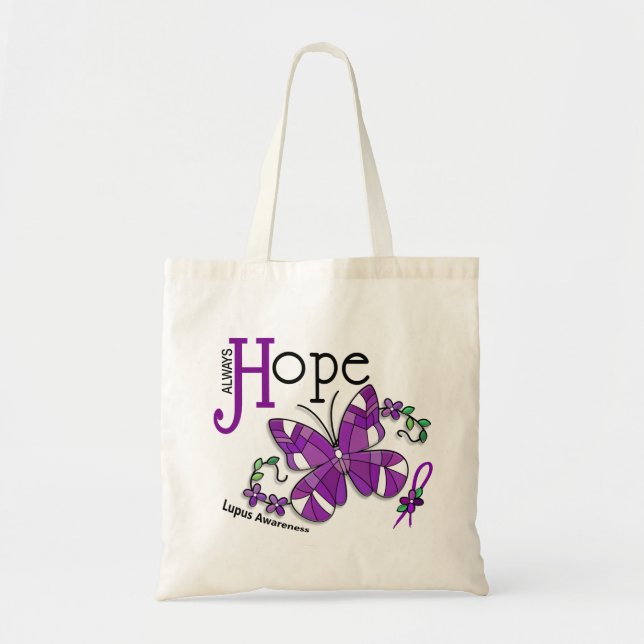 Tote Bag Lupus de papillon en verre souillé (Devant)