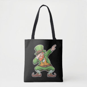 Tote Bag Lutin vert qui fait dab pour la Saint-Patrick