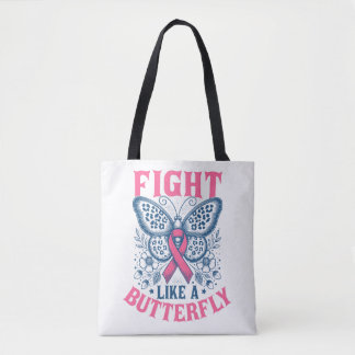Tote Bag Lutter comme un papillon Sensibilisation au cancer