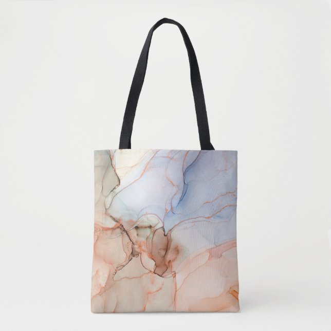 Tote Bag Luxe Abstrait : Art de l'encre d'alcool (Devant)