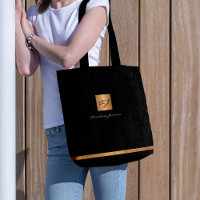 Luxe élégant or moderne noir monogrammed
