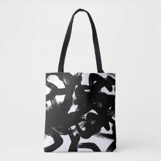 Tote Bag Luxueux Gold Art : Abstrait Black Stroke.