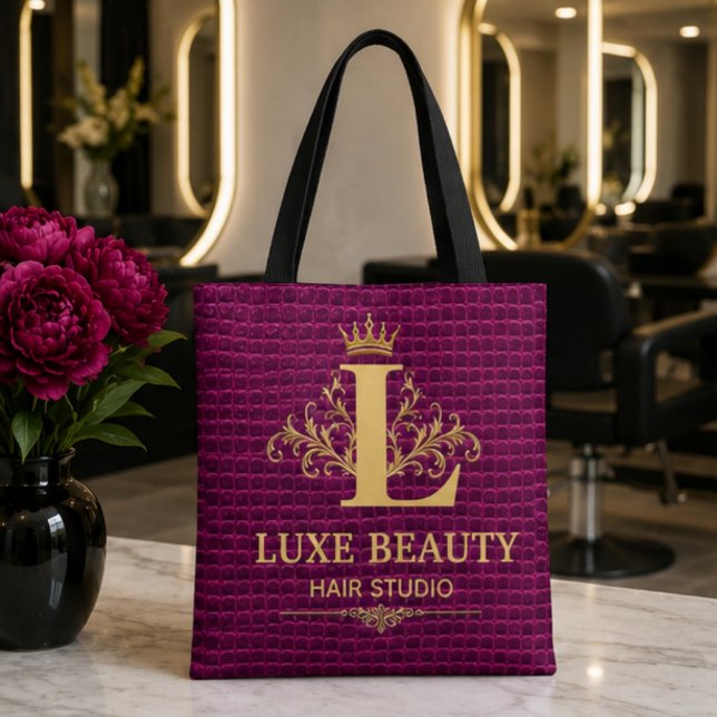 Tote Bag Luxury Crocodile Leather Monogram Gold Initial  (Créateur téléchargé)