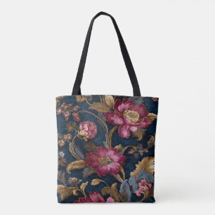 Tote Bag Luxury Floral Vintage Royal