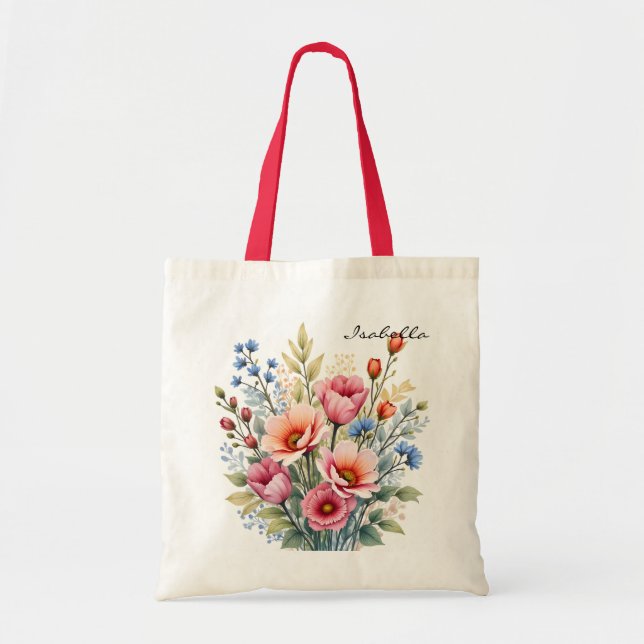 Tote Bag Luxury Popular Wildflowers Beautiful Collection (Devant)