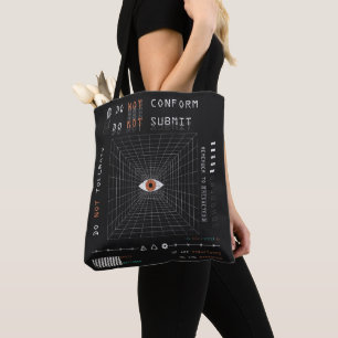 Tote Bag L'Watcher - Techno-Brutalist Streetwear Design