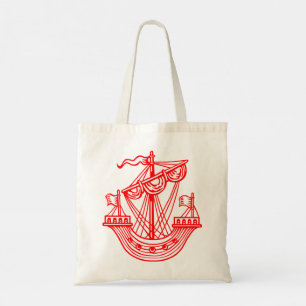 Tote Bag Lymphad (navire héraldique) - Rouge