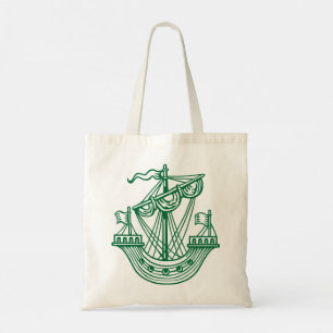 Tote Bag Lymphad (Navire héraldique) - Vert forestier