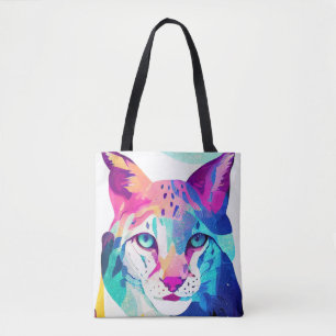 Tote Bag Lynx Wild Nature Animal Color Art Peinture