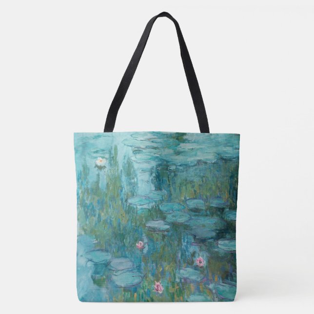 Tote Bag Lys à eau, Peinture à l'huile d'art, Claude Monet (Devant)
