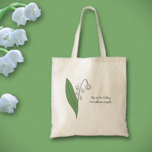 Tote Bag Lys botanique de la Fleur de Vallée Pastel