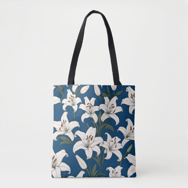 Tote Bag Lys de pâques blancs motif (Devant)