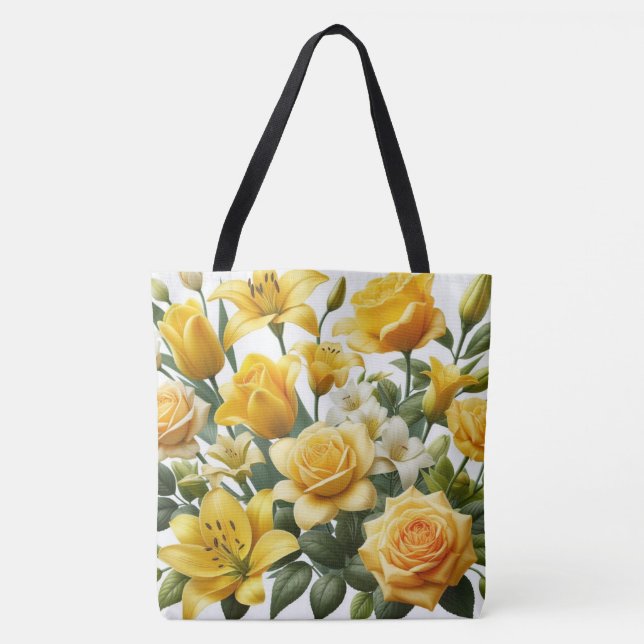 Tote Bag Lys de Roses Jaunes (Devant)