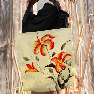 Tote Bag Lys de tigre - rouge