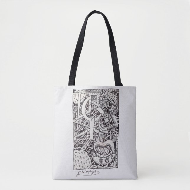 Tote Bag M. Emptyful, Dessin D'Encre (Devant)