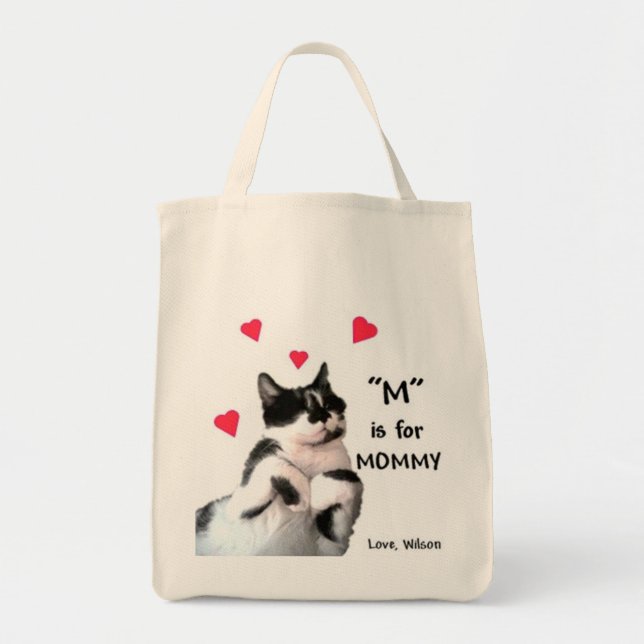 Tote Bag "M" est pour la maman (Devant)
