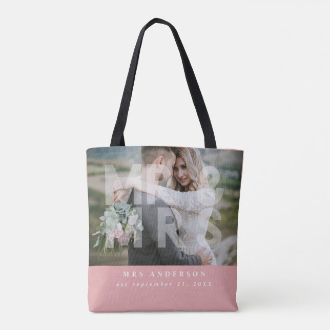 Tote Bag M. et Mme mariage, photo préférez le cadeau (Dos)