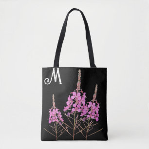 Tote Bag M monogramme transportable joli fleurs roses flora