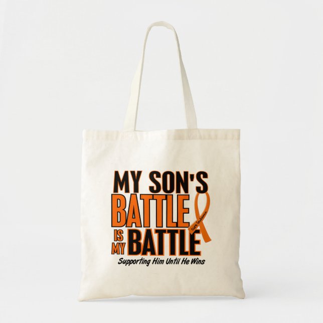 Tote Bag Ma de bataille leucémie de fils trop (Devant)