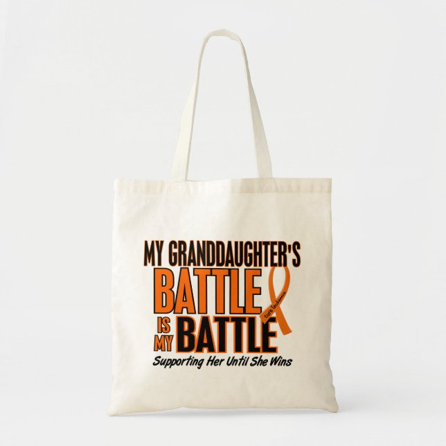 Tote Bag Ma de bataille leucémie de petite-fille trop (Devant)