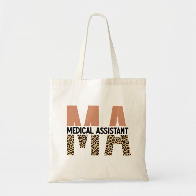 Tote Bag MA Médicale Assistant Empreinte de léopard (Devant)