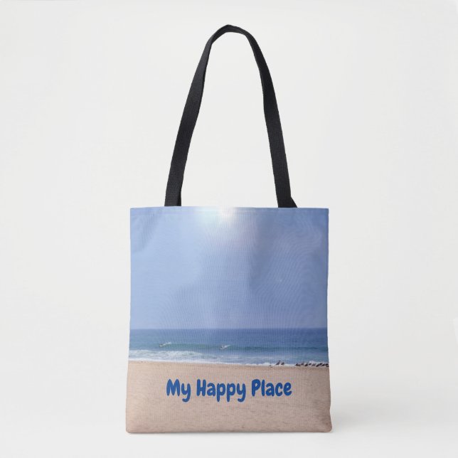 Tote Bag Ma plage heureuse Fourre-tout d'endroit (Devant)