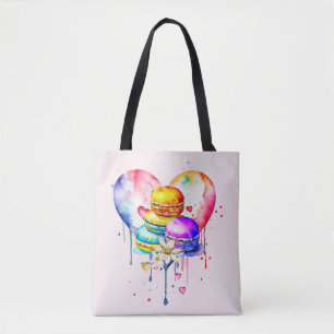 Tote Bag Macarons aquarelles