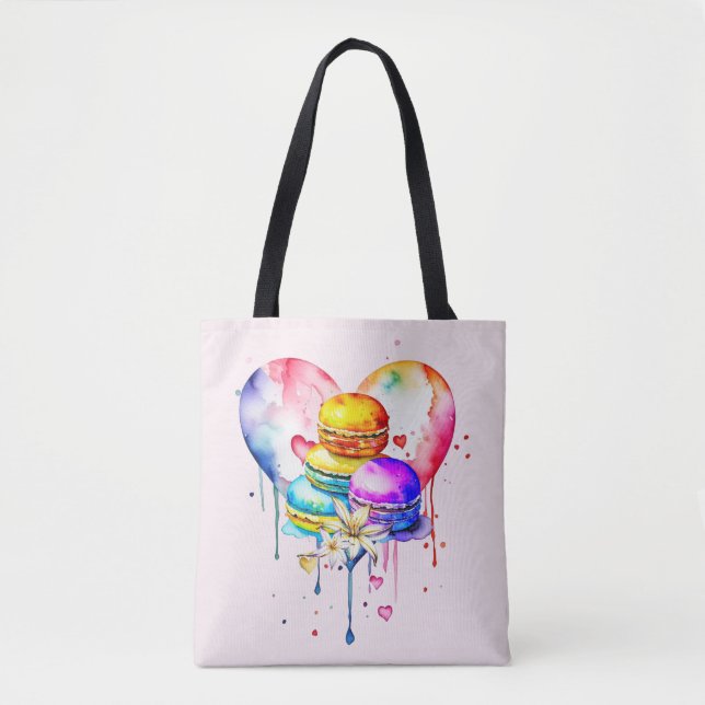 Tote Bag Macarons aquarelles (Devant)