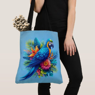 Tote Bag Macaw tropicale bleue et colorée