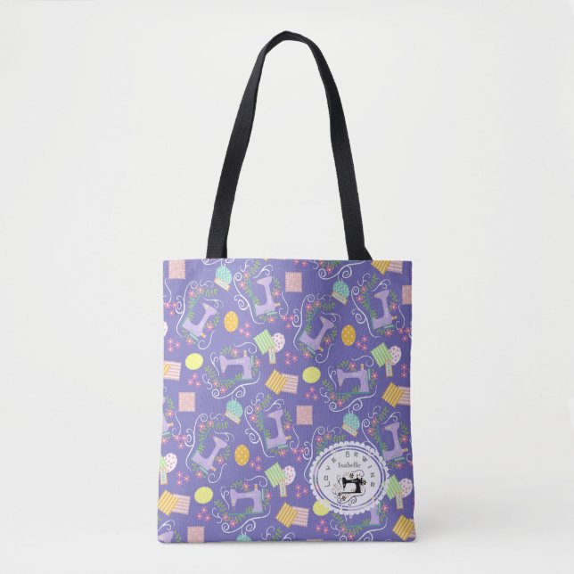 Tote Bag Machine à coudre Love Violet (Devant)