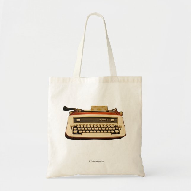 Tote Bag Machine à écrire royale rouge (Devant)