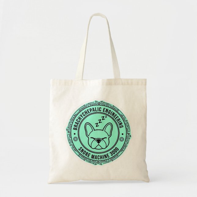Tote Bag Machine à Ronfler 3000 Tech de Bouledogue Français (Devant)