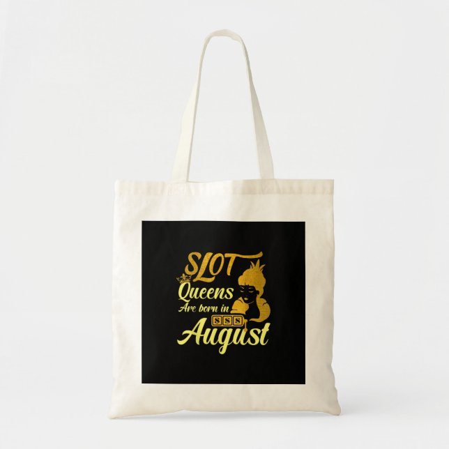 Tote Bag Machine à sous Reine Août Anniversaire (Devant)
