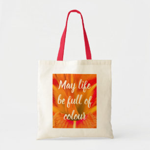 Tote Bag Macro élégant floral de l'hémérocalle orange vibra