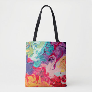 Tote Bag macro gros plan de différentes couleurs de peintur