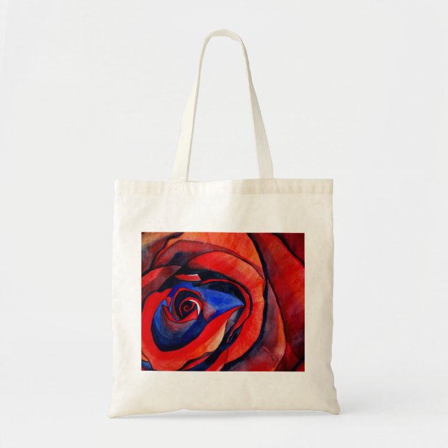 Tote Bag Macro rouge rose abstraite peinture d'art (Devant)