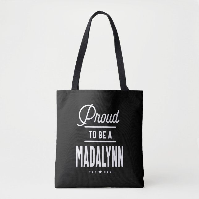 Tote Bag Madalynn Nom personnalisé Cadeau Anniversaire (Devant)