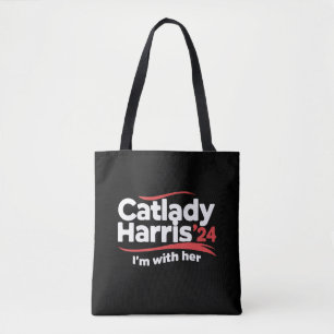 Tote Bag Madame Chats Kamala Harris 2024 Je Suis Avec Elle