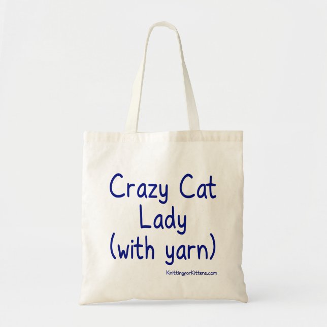 Tote Bag Madame folle de chat (avec le fil) (Devant)