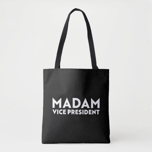 Tote Bag Madame la Vice-Présidente, typographie moderne noi (Devant)