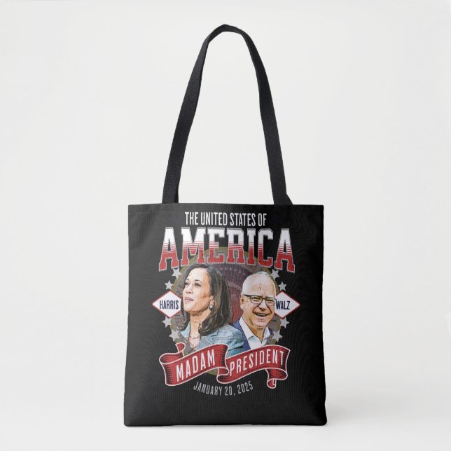 Tote Bag Madame le Président Harris Walz 2024 - Histoire (Devant)