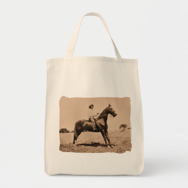 Tote Bag Madame vintage sur le cheval (Devant)