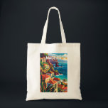 Tote Bag Madeira Portugal Travel Art Vintage<br><div class="desc">Conception de déplacement vectoriel rétro Madère. Madère,  une région autonome du Portugal,  est un archipel comprenant 4 îles au large de la côte nord-ouest de l'Afrique. Il est connu pour son vin homonyme et son climat subtropical chaud.</div>