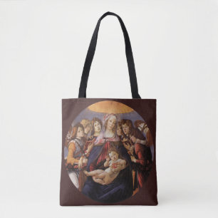 Tote Bag Madone et Enfant avec des Anges par Sandro Bottice
