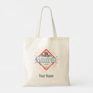 Tote Bag Madrid Capitale Espagne Rétro Skyline Vintage