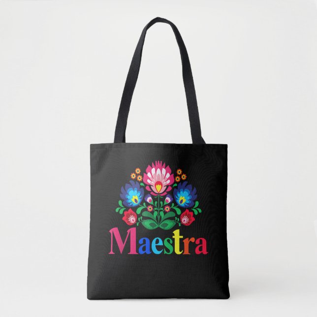 Tote Bag Maestra Proud Spanish Teacher Bilingual Teacher (Devant)