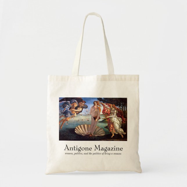 Tote Bag Magazine Fourre-tout (costume gris) d'Antigone (Devant)