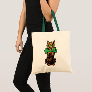 Tote Bag Mage de l'Oz vintage Toto Chien avec un nœud vert